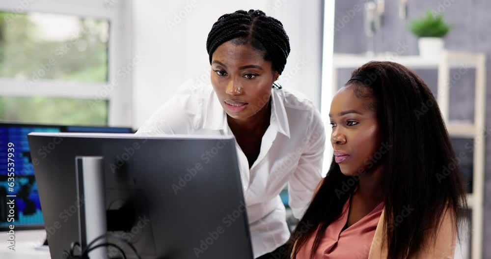 Poster African Financial Data Analysts Using Dashboard On Screens