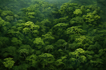 "Aerial View of Lush Forest Canopy"
