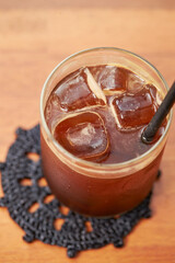 Iced americano in a cup