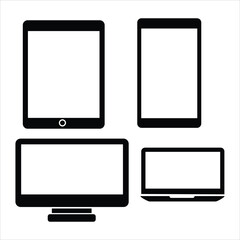  Electronic devices icon set. Vector, Flat. illustration on white background..eps