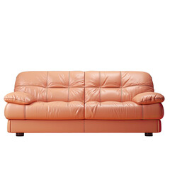 Obraz premium transparent background isolated light leather sofa with clipping path