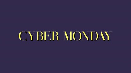 Cyber Monday with confetti on purple modern gradient, motion abstract holidays, minimalism and promo style background