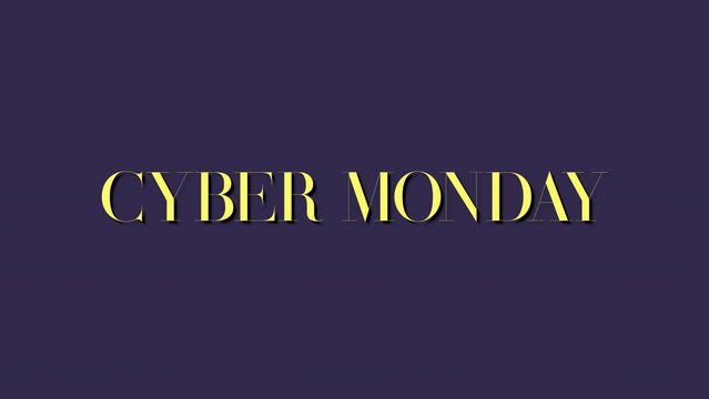 Cyber Monday with confetti on purple modern gradient, motion abstract holidays, minimalism and promo style background