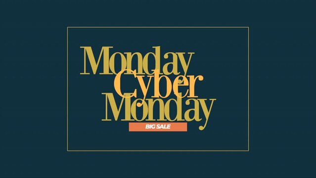 Repeat Cyber Monday in frame on blue modern gradient, motion abstract holidays, minimalism and promo style background