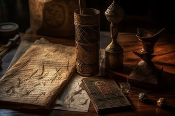 Sealed medieval monarch's letter. Generative AI