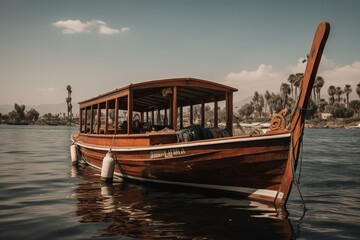Fototapeta na wymiar A classic boat for tourists on Nile cruises in Luxor, Egypt. Generative AI