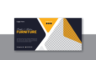 Facebook cover design and furniture sale social media advertising corporate web banner poster template.