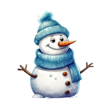 Frosty the Snowman: Cheerful Winter Illustration for Christmas