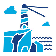 Naklejka premium Lighthouse Landscape Icon