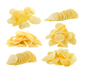 Potato chips on transparent png