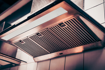 cooking hood clean new smoke air cleaner duct stainless steel grill in modern kitchen