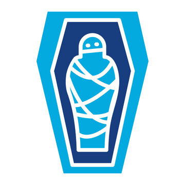 blue mummy in coffin clip art preview