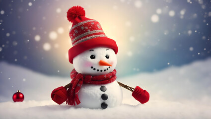 New Year's snowman, fabulous snowman, Generative AI