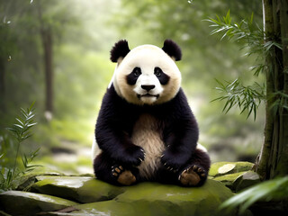 Obraz premium Panda wallpapers hd, the hd wallpapers, desktop background, Generative AI