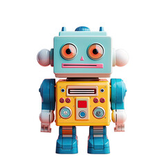 Fototapeta premium Children s toy robot isolated on a transparent background