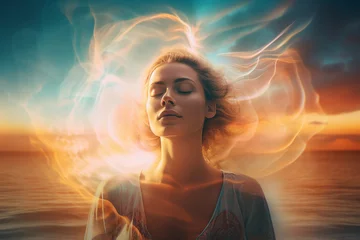  Picture of woman Astral body Psychedelic journey near death experience made by Generative AI © Tetiana