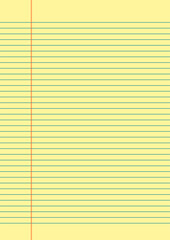 Obraz premium legal pad notebook ruled paper background for student, yellow color