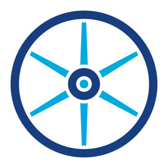 Obraz premium Wooden Wheel Icon