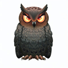 owl illustration for halloween isolated on white background.generative AI
