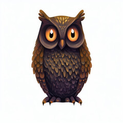 Fototapeta premium owl illustration for halloween isolated on white background.generative AI