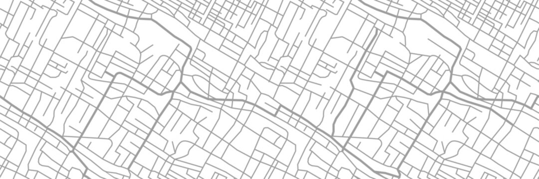 Street Map Of City, Seamless Map Pattern Of Road