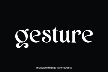 Elegant unique natural curvy alphabet display font vector. Creative decorative typography style