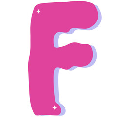 bright pink alphabet icon