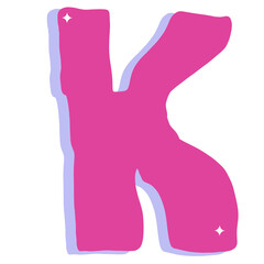 bright pink alphabet icon