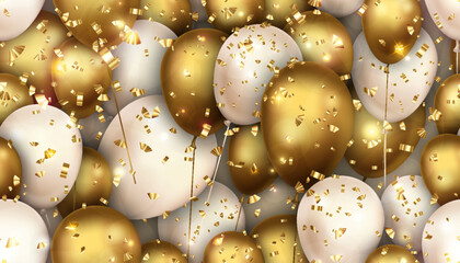 seamless anniversary celebration with balloons and confetti © wisnu