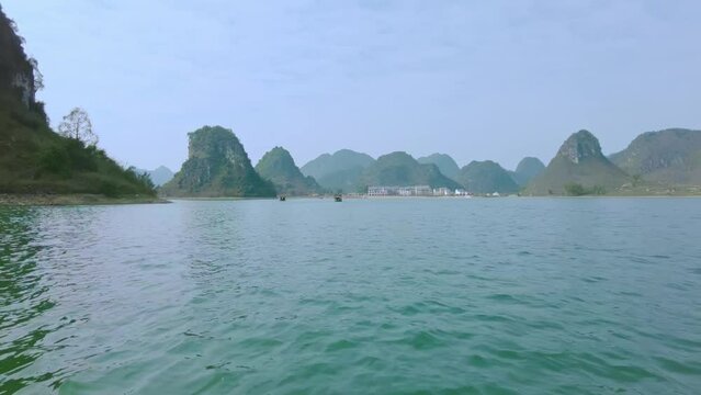 Scenery of Quyang Lake.Jingxi, Baise, Guangxi, China	