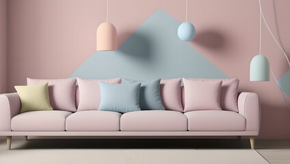 Comfortable home design:92 living room interior with sofa and couch. generative ai