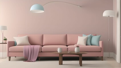 Comfortable home design:88 living room interior with sofa and couch. generative ai