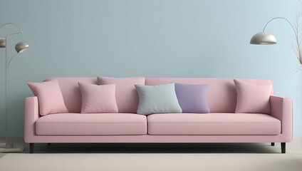 Comfortable home design:71 living room interior with sofa and couch. generative ai