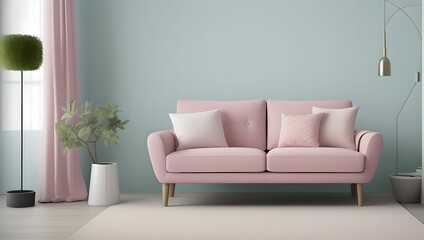 Comfortable home design:34 living room interior with sofa and couch. generative ai