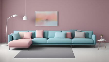 Comfortable home design:31 living room interior with sofa and couch. generative ai