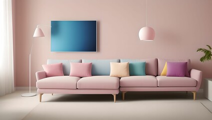 Comfortable home design:30 living room interior with sofa and couch. generative ai