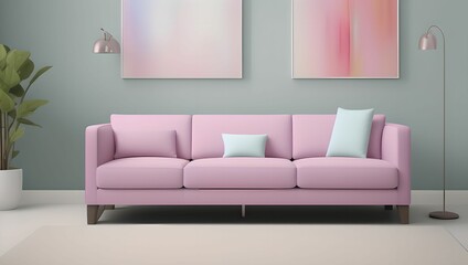 Comfortable home design:1 living room interior with sofa and couch. generative ai