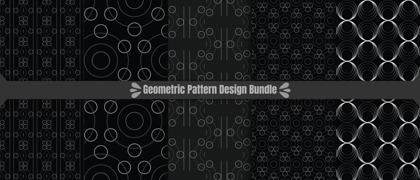 Set of seamless vector oriental geometric patterns, Modern trendy creative pattern 5bundle design, For decoration, fabric, textile, wrapping, cover, design etc.
