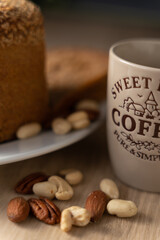 coffee mug and nuts