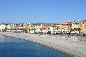 France, côte d'azur, Nice, le quai des Etats Unis donnant sur la magnifique baie des Anges.