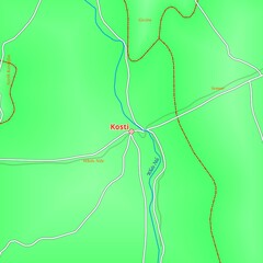 Illustrated Map of Kosti City in Sudan