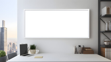 An empty whiteboard within an office, generative ai