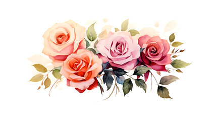 Watercolor painting of roses