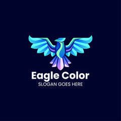 vector logo illustration falcon gradient colorful style