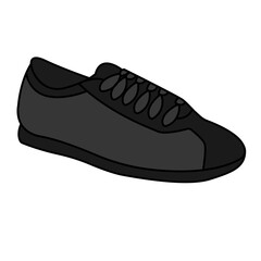 Black Sneaker Design Side View Shoes Pair Collection