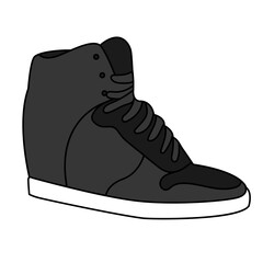 Black Sneaker Design Side View Shoes Pair Collection