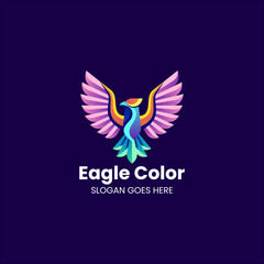 Vector logo eagle gradient colorful style.