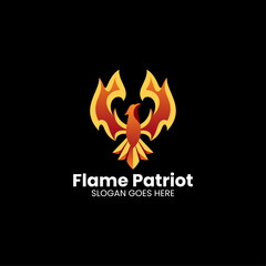 vector logo illustration flame eagle gradient colorful style