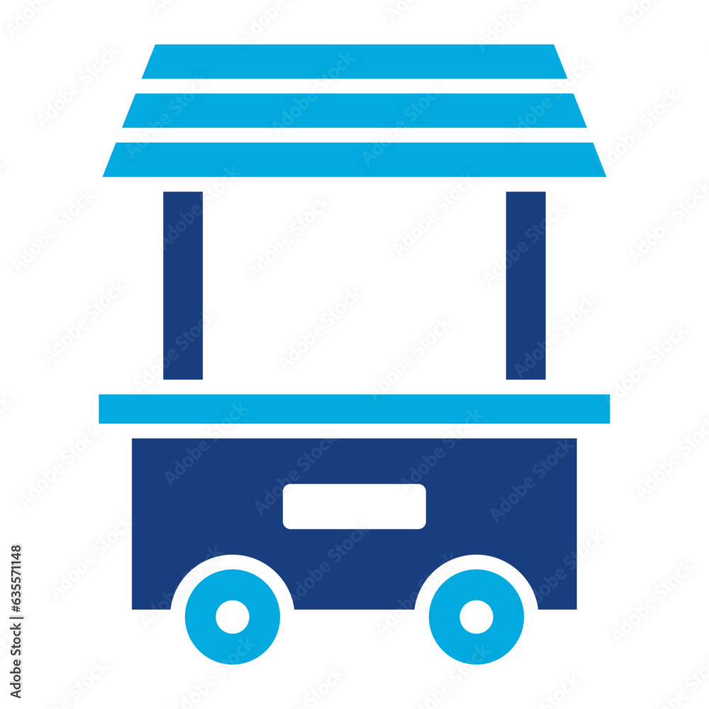 Sticker Food Cart Icon