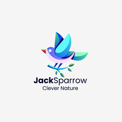 vector logo illustration sparrow gradient colorful style